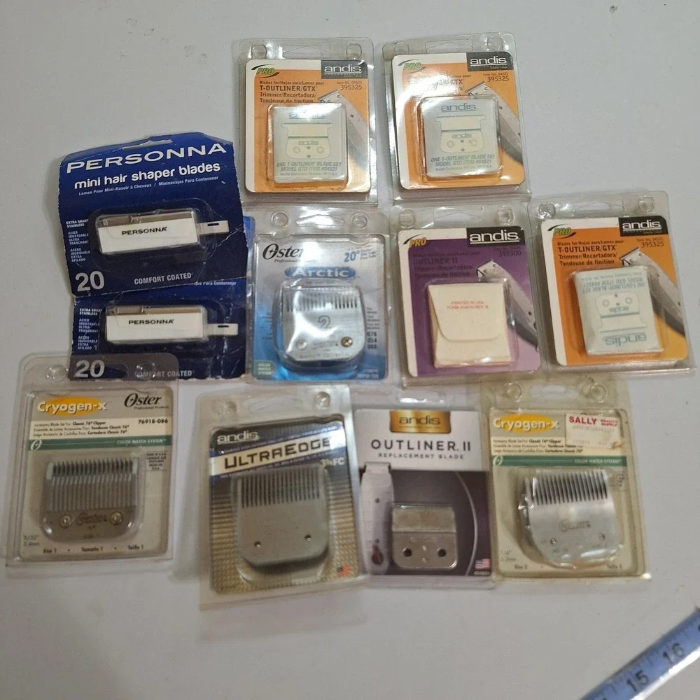 Lot‎ of 20 Andis Oster Wahl Clipper Blades T-Outliner GTX Mixed New Used